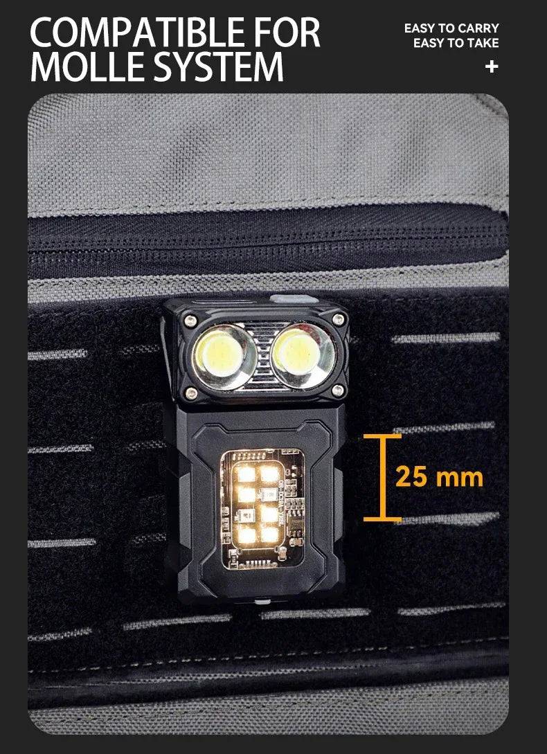 Tactical Mini EDC Flashlight – Rechargeable LED with MOLLE Clip