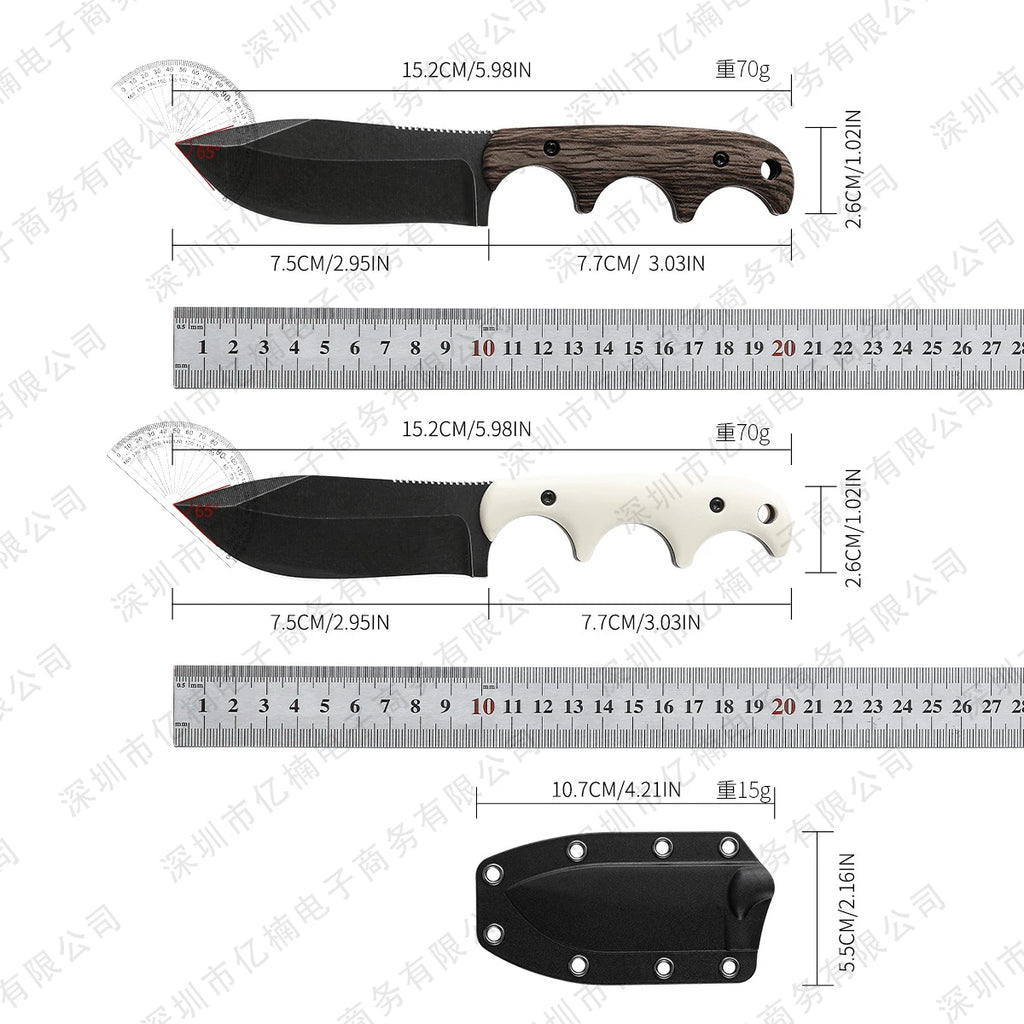 Outdoor Utility Knife – Straight Blade EDC for Camping, Fishing & Survival