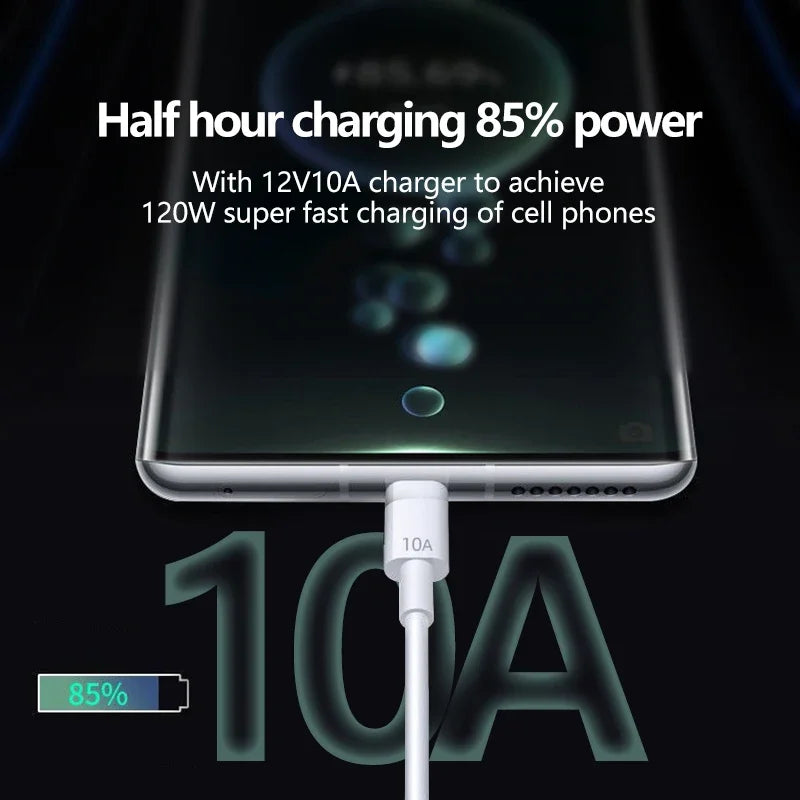 120W USB to USB-C Fast Charging Cable – Super Fast Charge for Android Devices