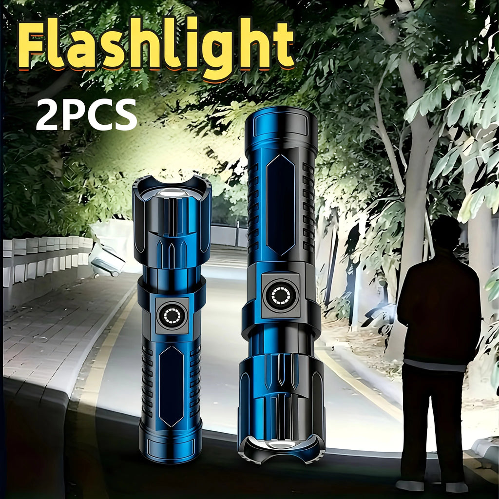 Tactical Zoom Flashlight | 2000LM USB Rechargeable Portable Emergency Light