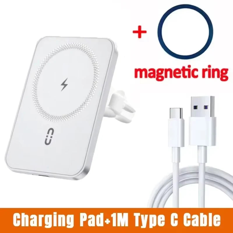 Magnetic Wireless Car Charger Mount – MagSafe Compatible, Air Vent Clip