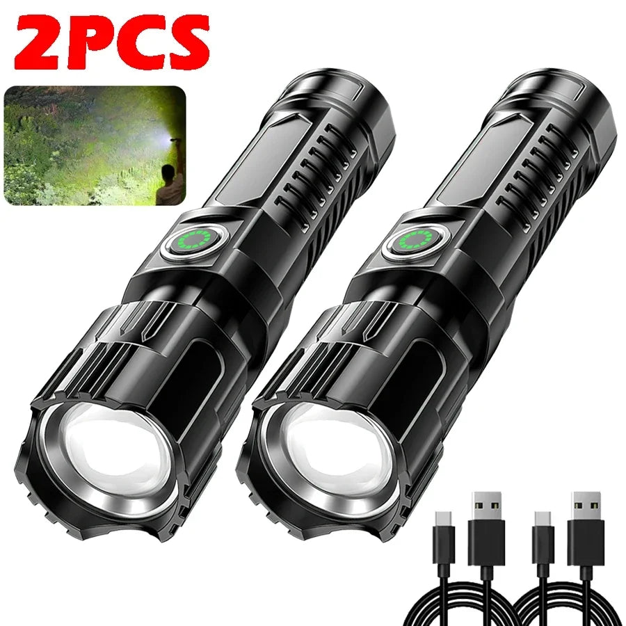 Tactical Zoom Flashlight | 2000LM USB Rechargeable Portable Emergency Light
