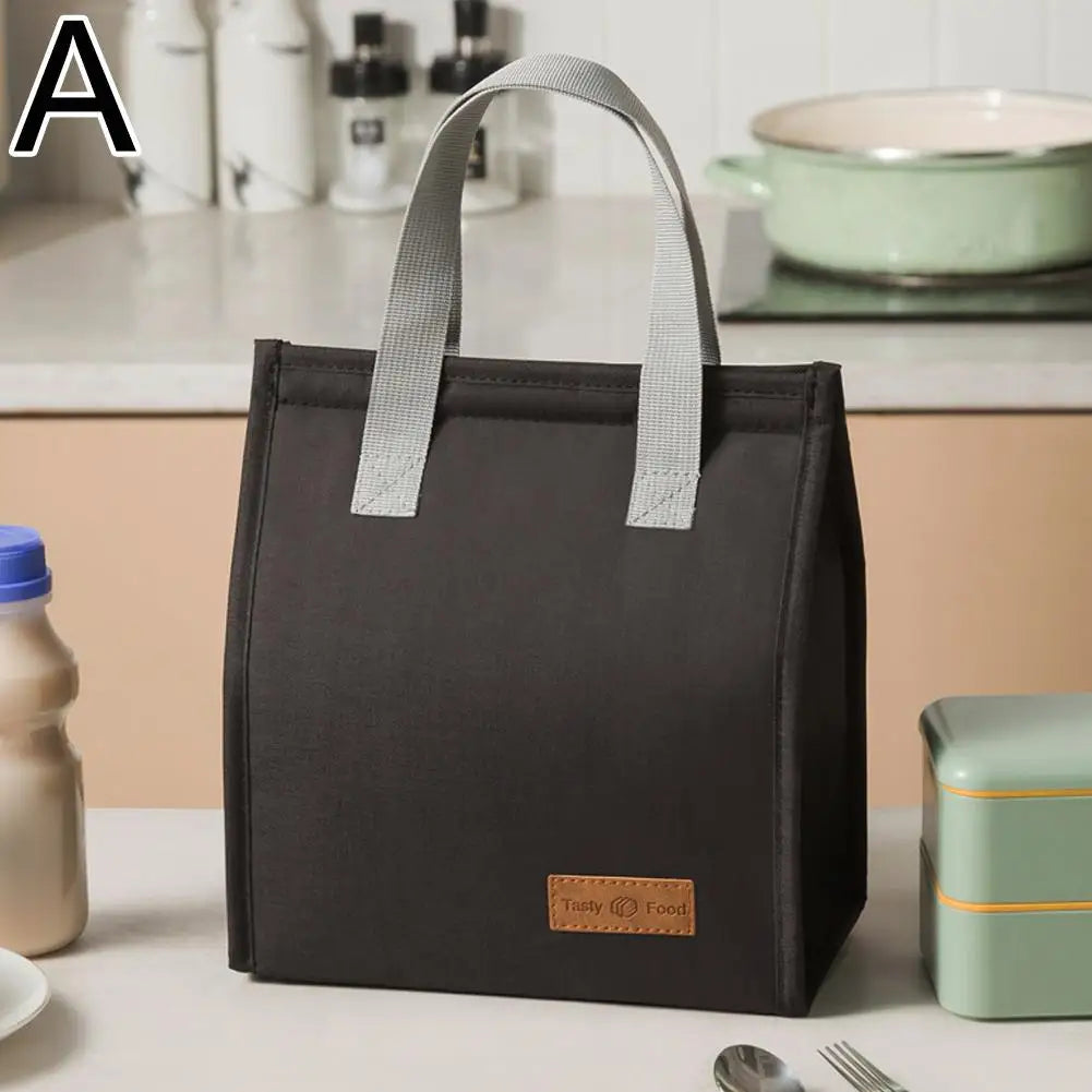 Lunch Bag Thermal Insulation Lunch Box Storage Handbag Solid Color Multifunctional Kid School Lunch Bags Picnic Food Pouch New