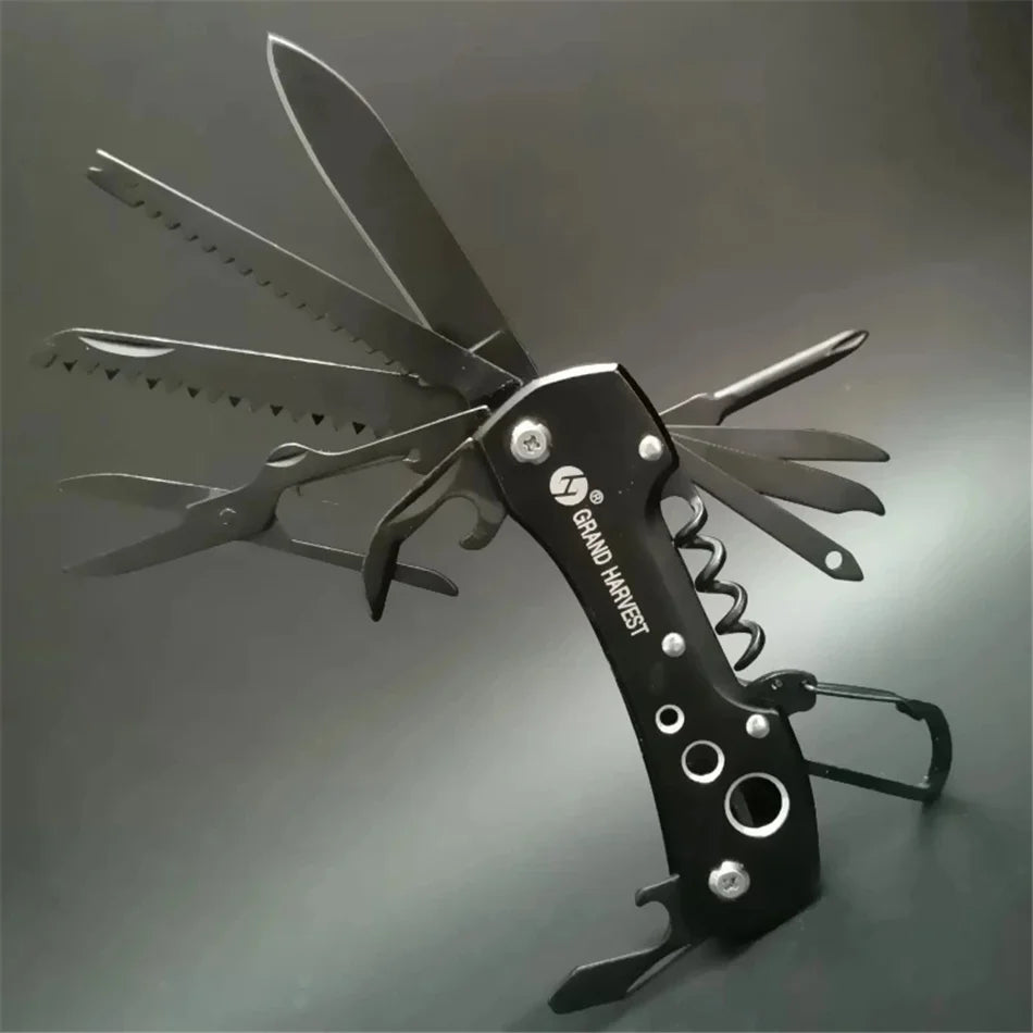 11-in-1 Swiss-Style Multitool Folding Knife – Pocket Survival & Hunting Tool