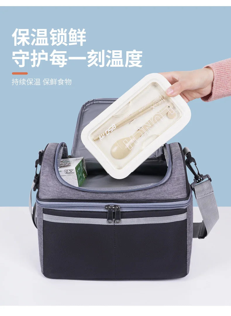 Lunch Box for Men Outdoor Heavy Duty Lunch Bags Work Leakproof Insulated Durable Thermal Cooler Bag Meal Camping Picnic