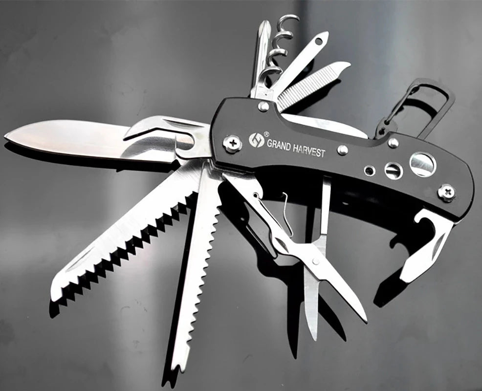 11-in-1 Swiss-Style Multitool Folding Knife – Pocket Survival & Hunting Tool