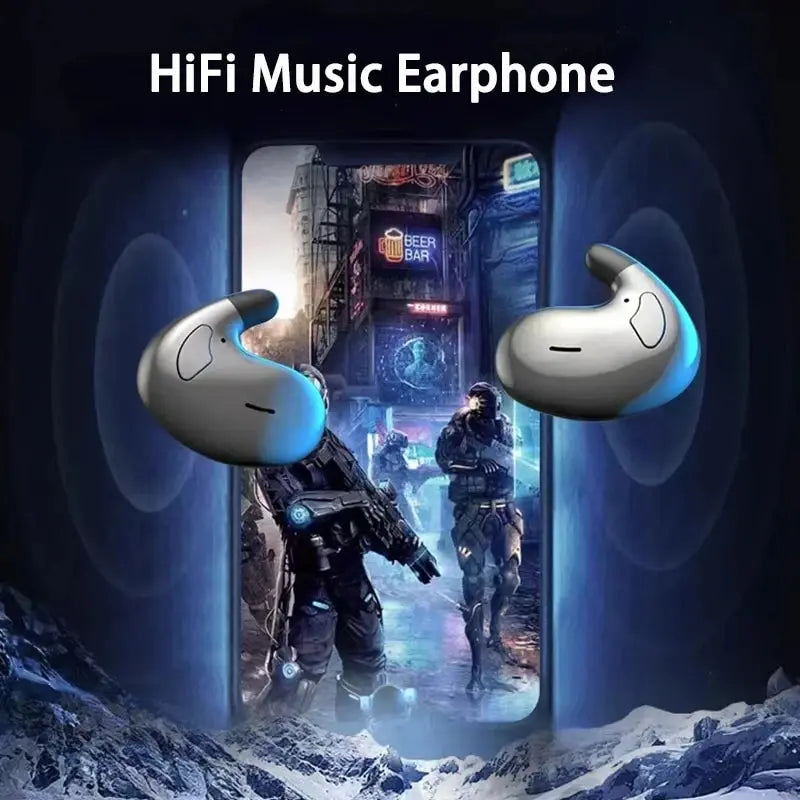 Low-Profile Bluetooth Sleep Earbuds with Charging Case
