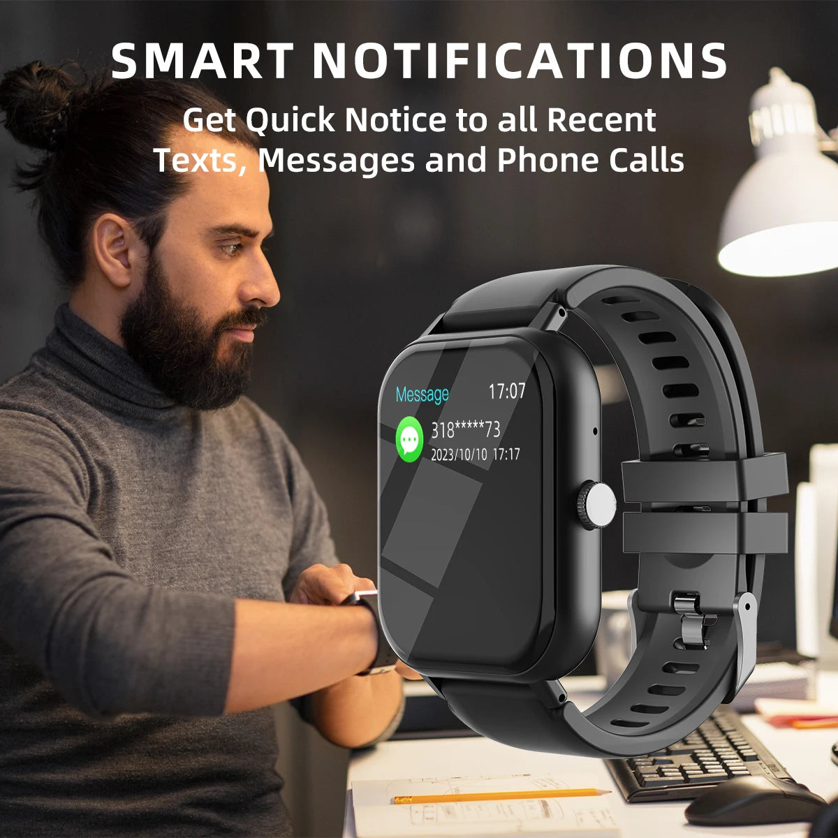 Bluetooth Smartwatch – Large Display, Fitness Tracking & Hands-Free Calling