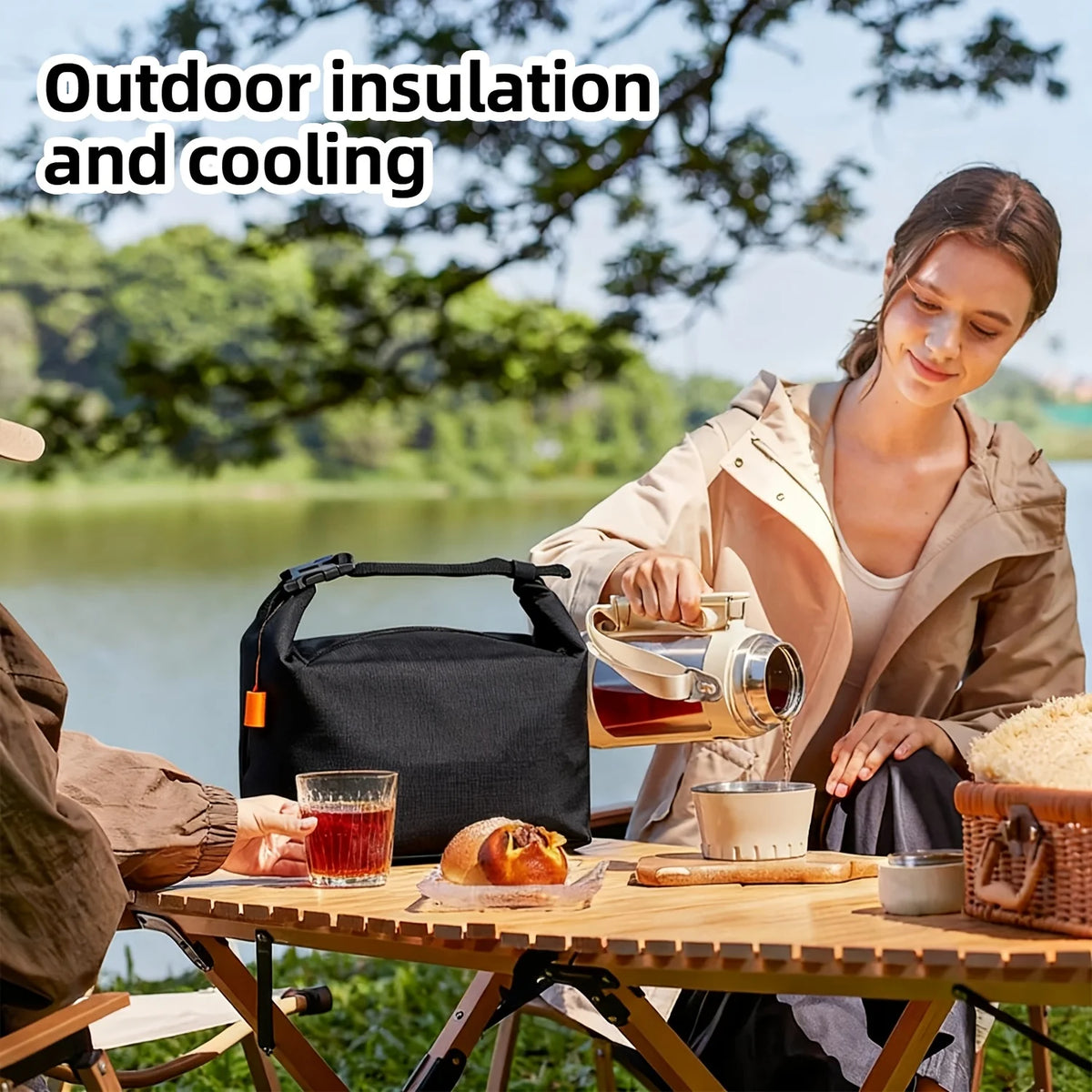 Lunch Bag, Leakproof Cooler Bag, Thermal Lunch Box, Portable Food Container, Lunch Tote Bag for Work Office Travel Picnic