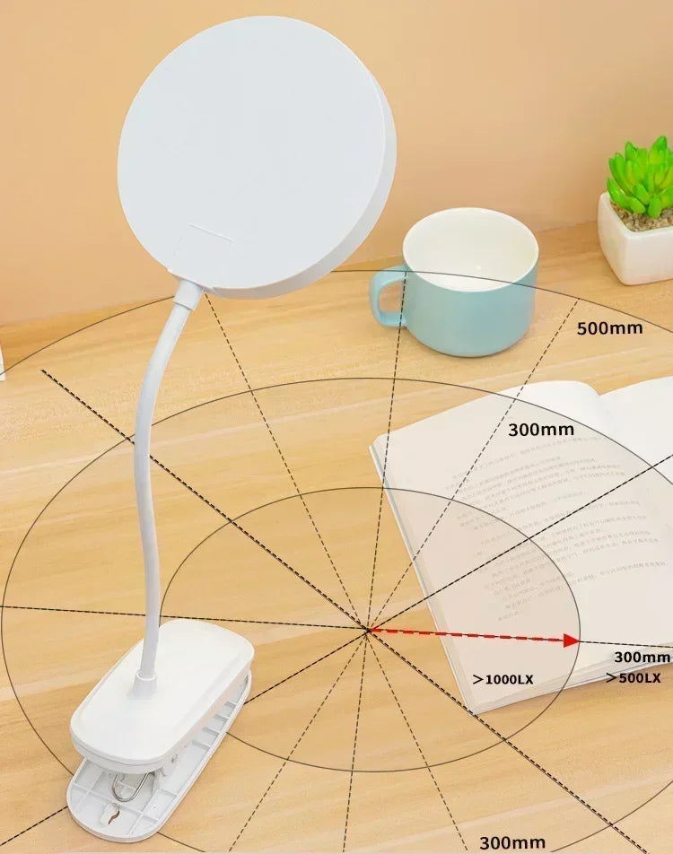 Clip-On LED Desk Lamp – Gooseneck, Memory Function, 3 Modes, Eye Protection