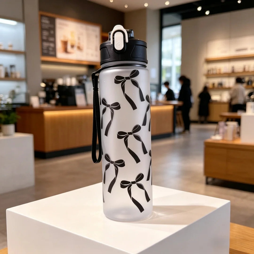 750ml Floral Water Bottle with Carry Strap