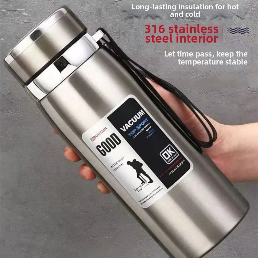 800/1000ml Stainless Steel Insulated Sports Thermos with Handle