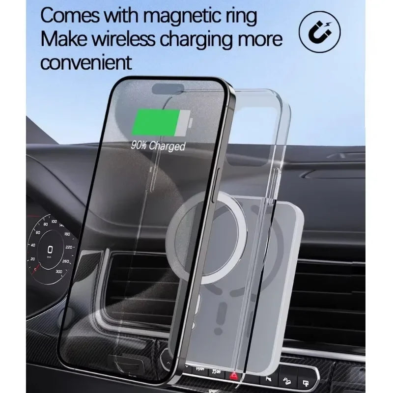 Magnetic Wireless Car Charger Mount – MagSafe Compatible, Air Vent Clip