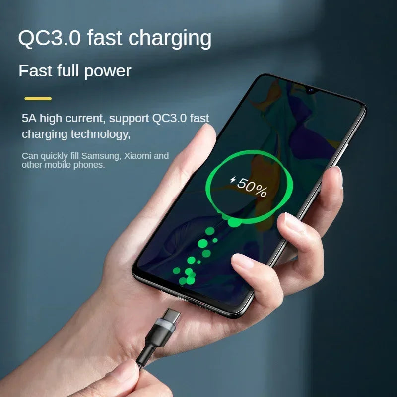 120W USB-C to USB-C Fast Charging Cable – Compatible with Samsung S24, S23 & More