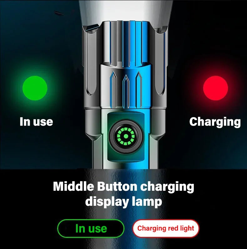 Tactical Zoom Flashlight | 2000LM USB Rechargeable Portable Emergency Light
