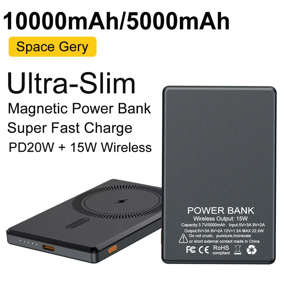 Ultra Slim Wireless Power Bank PD20W Fast Charging 5000mAh / 10000mAh