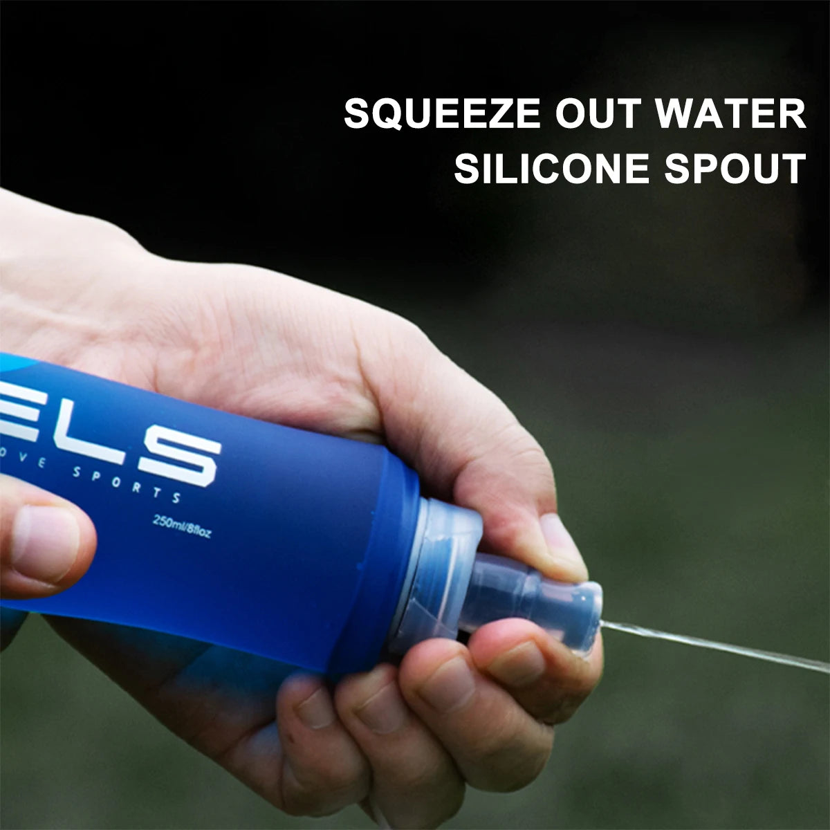 WRELS Sports Water Bottle Leak Proof Durable Soft Flask High Flow BPA Free Portable TPU Folding Water Cup Outdoor Running