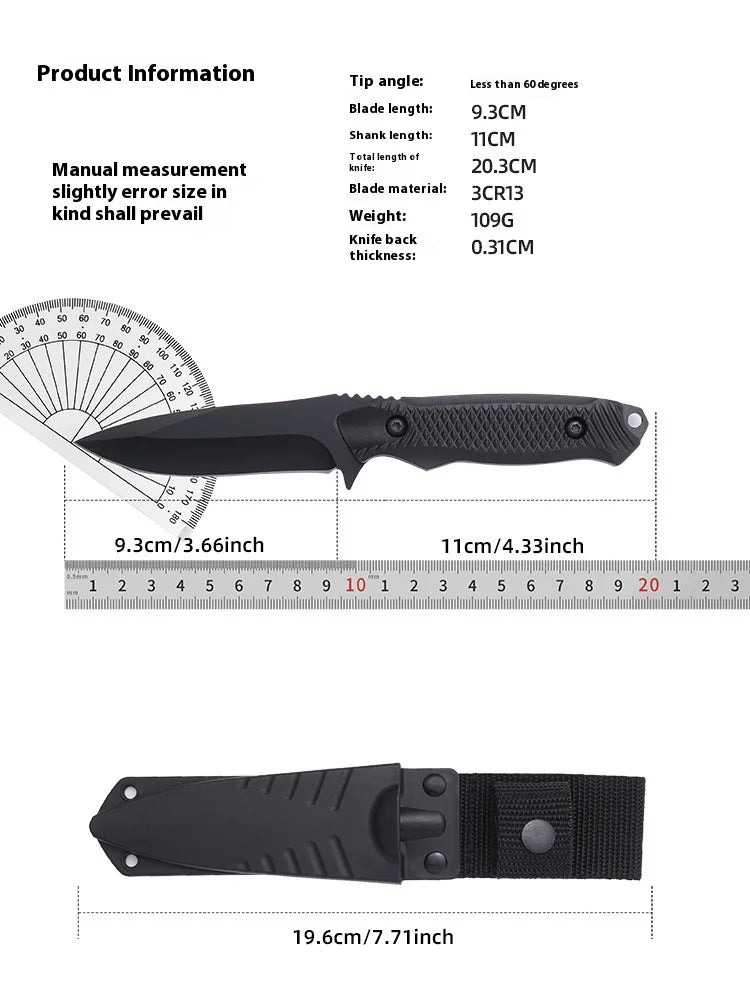 Fixed Blade Camping Knife with Sheath – High-Hardness Stainless Steel Outdoor Utility Knife