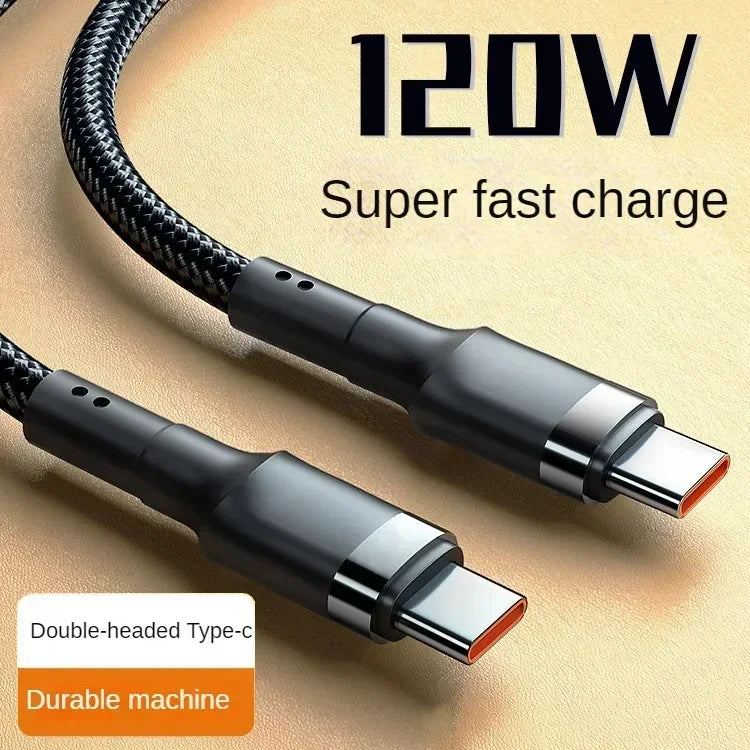 120W USB-C to USB-C Fast Charging Cable – Compatible with Samsung S24, S23 & More