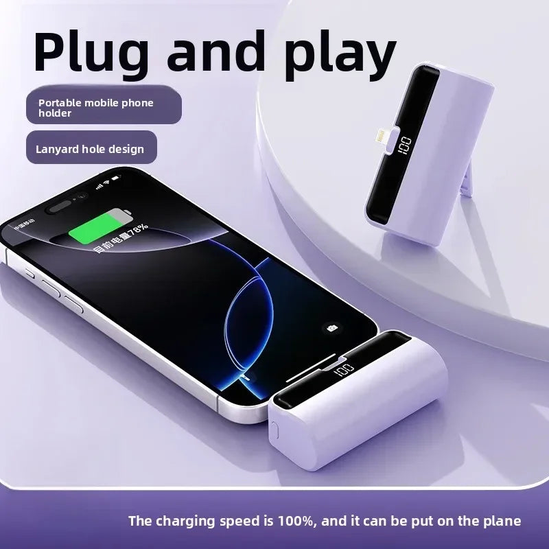 Mini Portable Power Bank with Digital Display & Phone Stand – Compact Charger