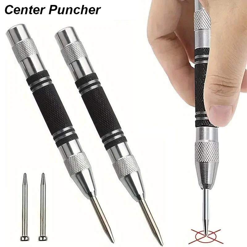 Automatic Spring-Loaded Center Punch for Wood and Metal
