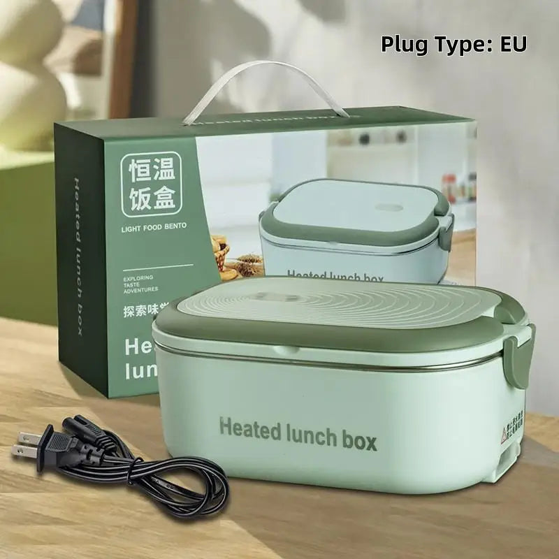 Lunch Box With Electric Heater 2-Basket Stainless Steel 304 No Rust Portable Water-free Electric Lunch Box