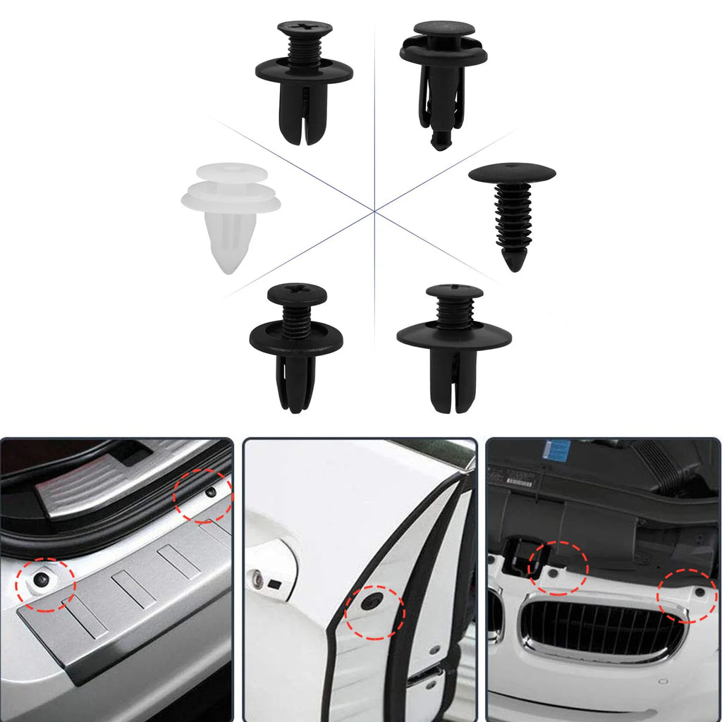 Mixed Automotive Push-Type Fastener Clip Kit