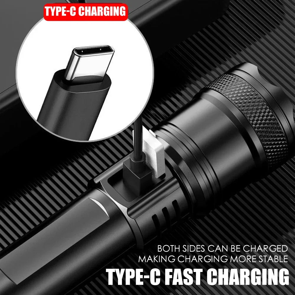 Super Bright Rechargeable LED Tactical Flashlight – Long Range Waterproof Torch