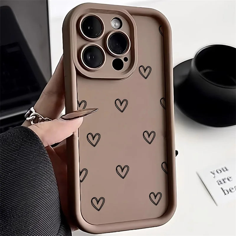 Love Heart Silicone iPhone Case – Fits iPhone 8 through iPhone 17 Pro Max