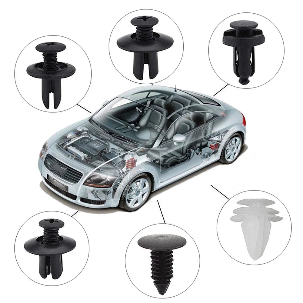 Mixed Automotive Push-Type Fastener Clip Kit