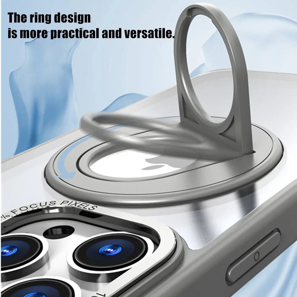 Magnetic Ring Kickstand iPhone Case – Fits iPhone 11 to 15