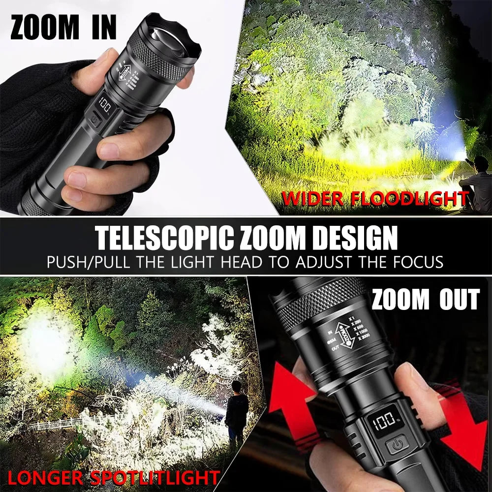 Super Bright Waterproof Tactical Flashlight – Rechargeable LED Torch