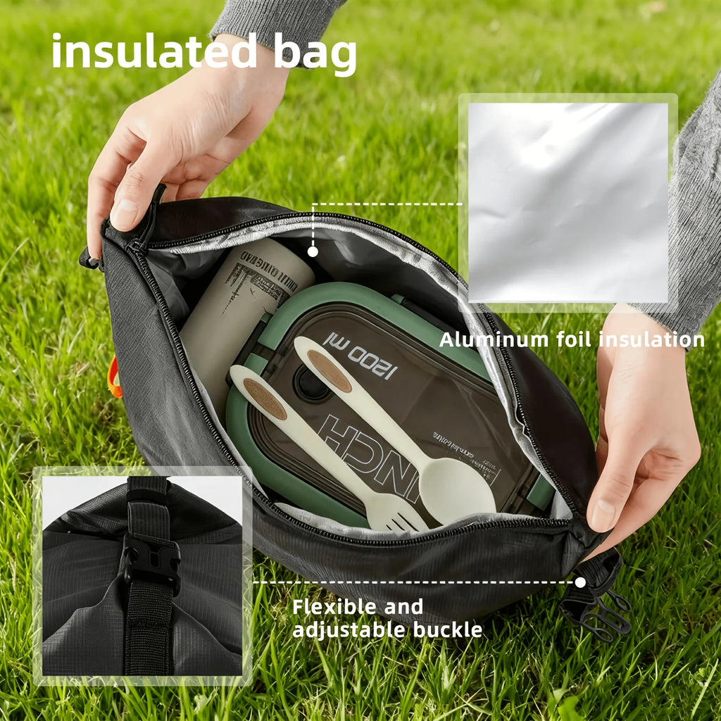 Lunch Bag, Leakproof Cooler Bag, Thermal Lunch Box, Portable Food Container, Lunch Tote Bag for Work Office Travel Picnic