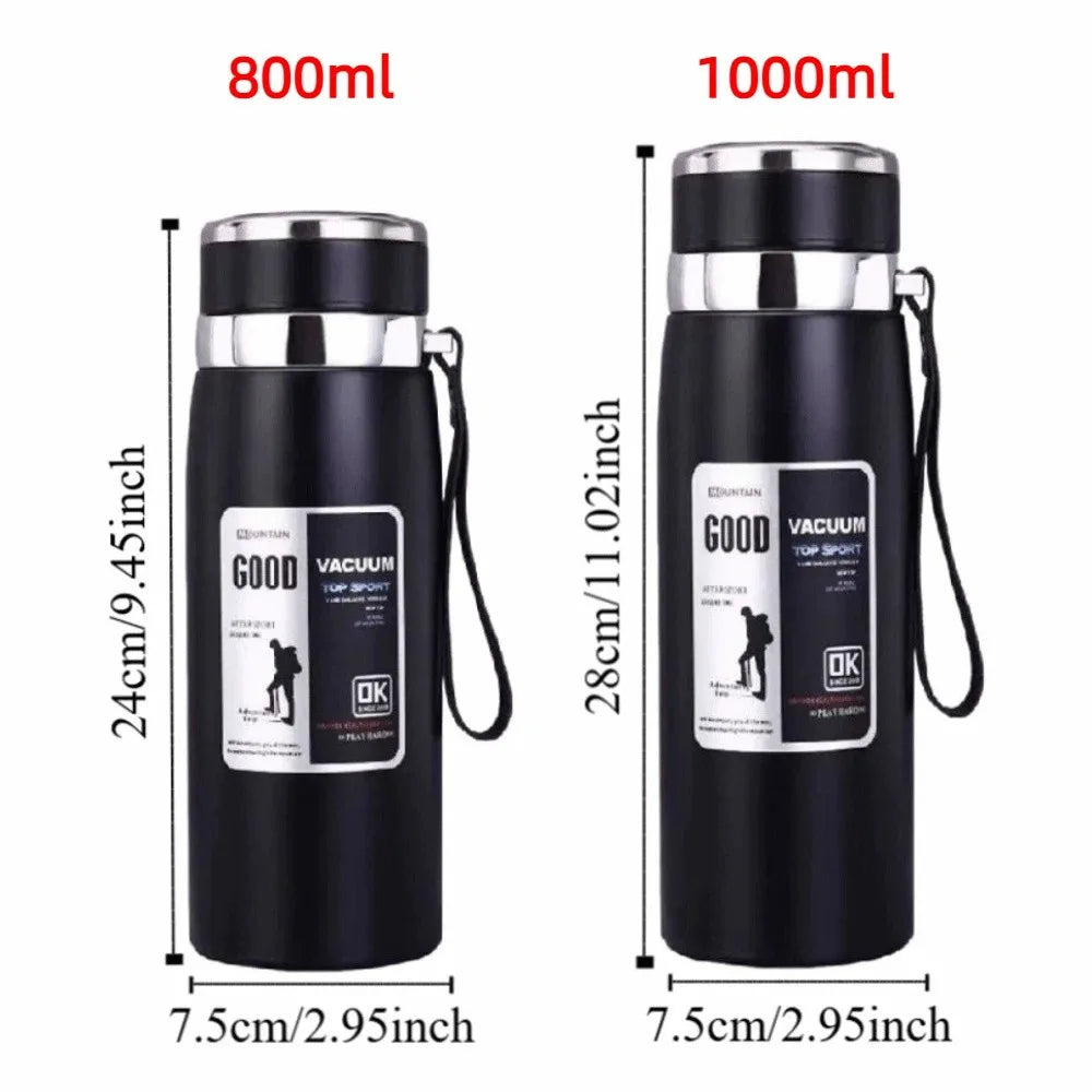 800/1000ml Stainless Steel Insulated Sports Thermos with Handle