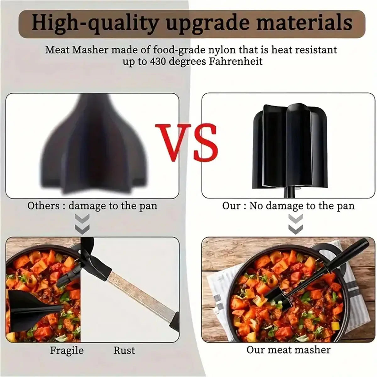 Manual Meat Chopper & Ground Beef Smasher