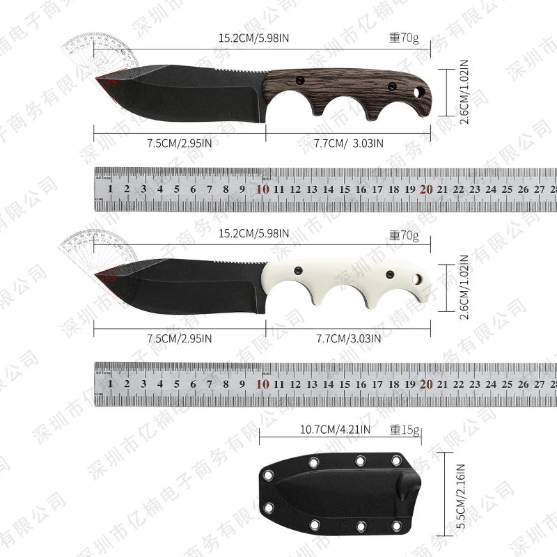 Outdoor Utility Knife – Straight Blade EDC for Camping, Fishing & Survival