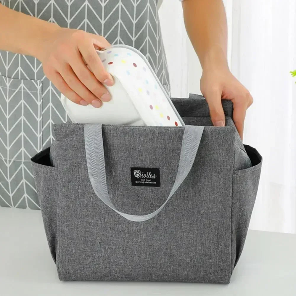 Double-Pocket Insulated Lunch Bag with Shoulder Carry