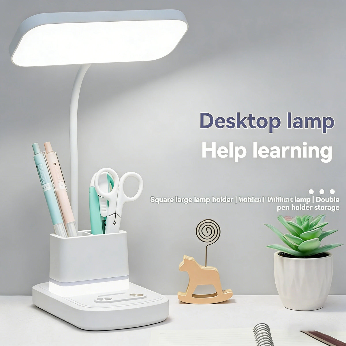 LED Desk Lamp with Night Light – USB Charging, 3 Color Temps, Dimmable