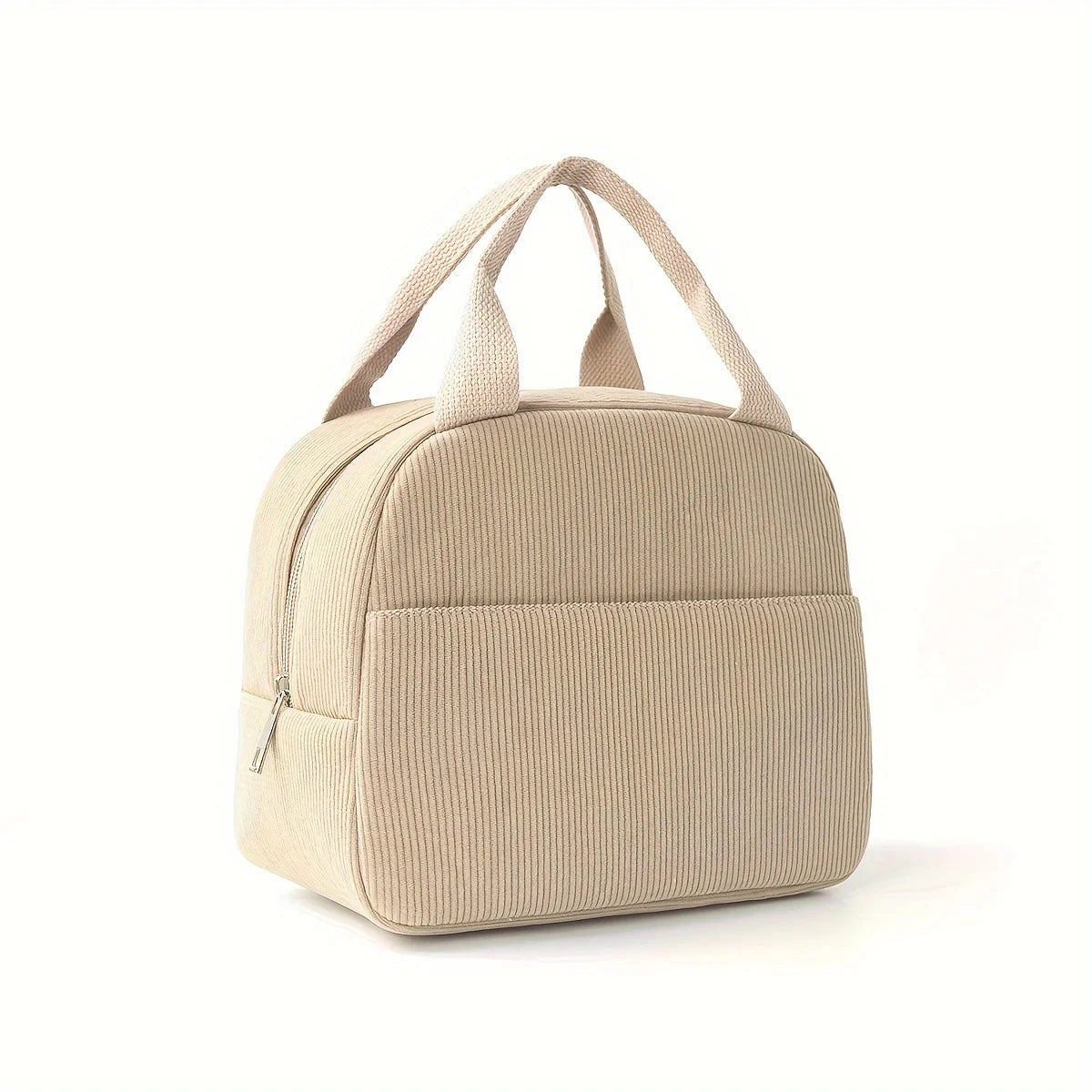 Corduroy Lunch Bag for Women Men Cute Lunch Bag Insulated Lunch Box with Reusable Lunchbag for Work, Picnic, Beach or Travel