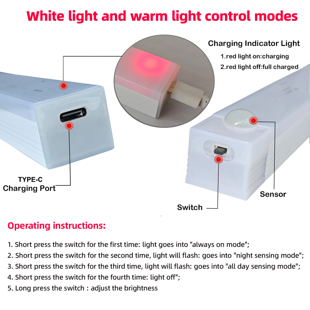 USB-C Rechargeable Motion Sensor LED Cabinet Light