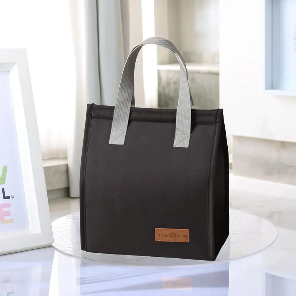 Lunch Bag Thermal Insulation Lunch Box Storage Handbag Solid Color Multifunctional Kid School Lunch Bags Picnic Food Pouch New