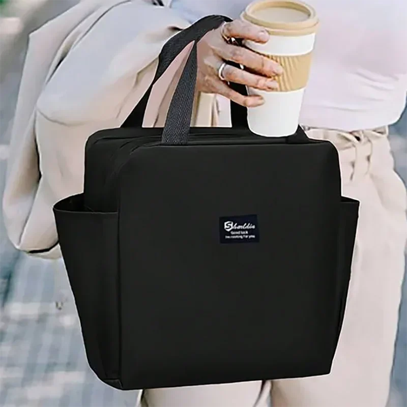 Double-Pocket Insulated Lunch Bag with Shoulder Carry