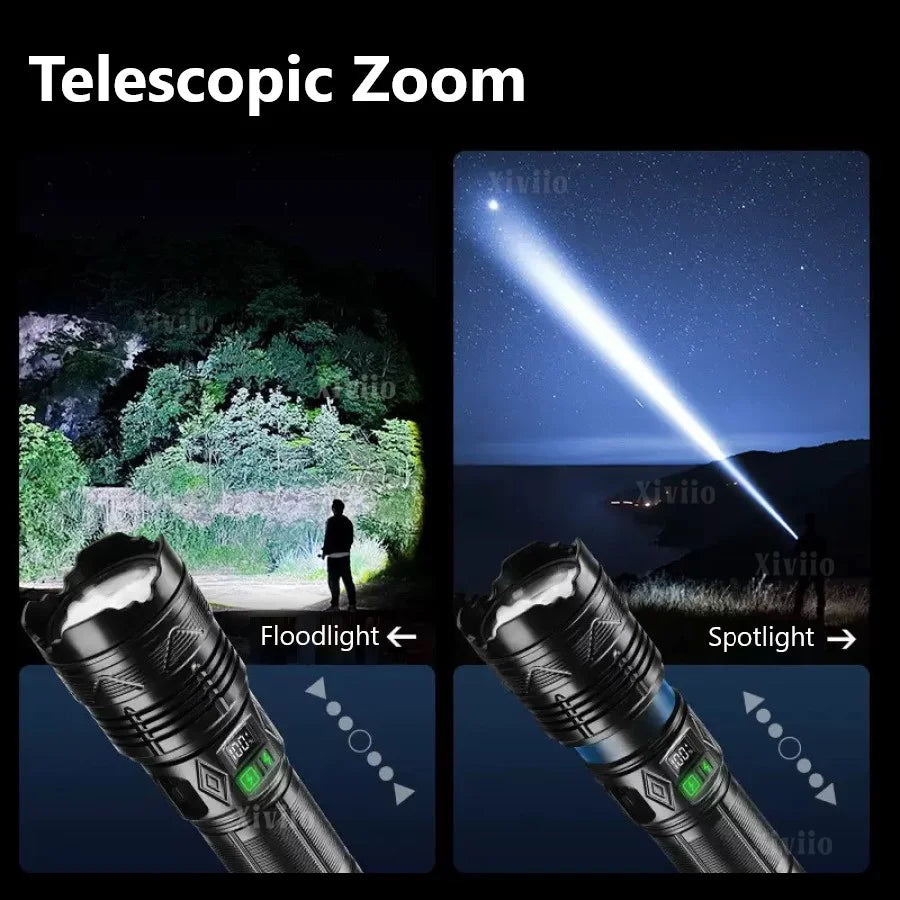 Ultra-Powerful Rechargeable Tactical Flashlight – Super Bright LED Outdoor Torch