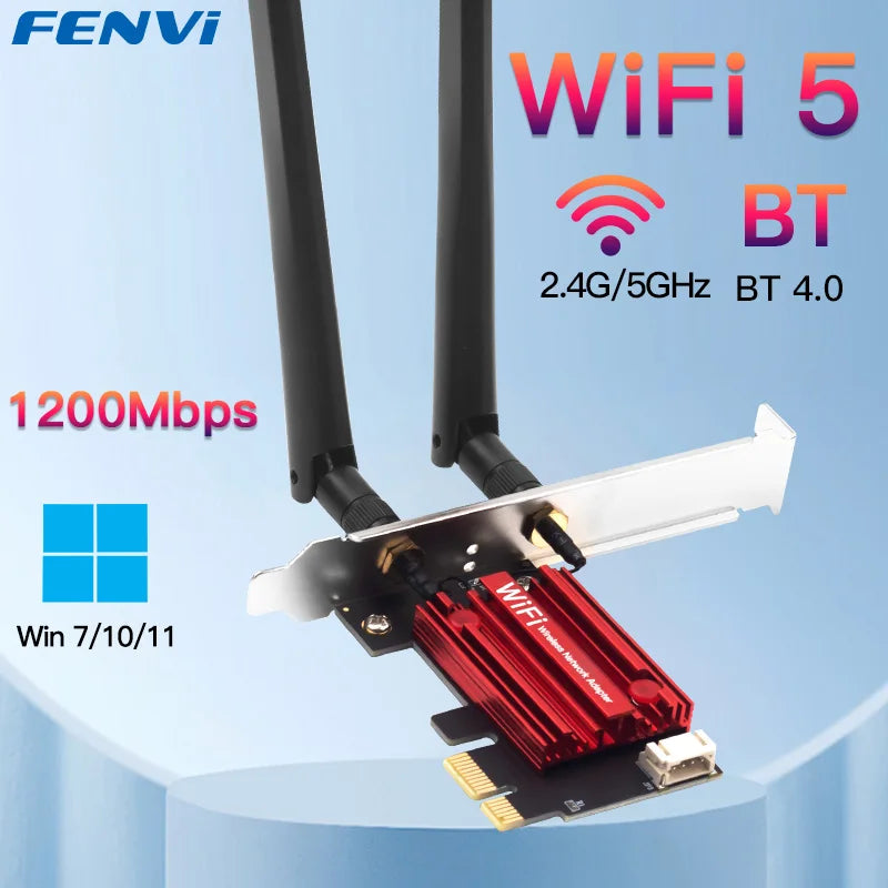 FENVI AC1200 WiFi 5 PCIe Adapter with Bluetooth 4.0