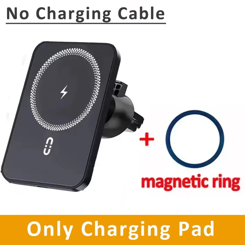 Magnetic Wireless Car Charger Mount – MagSafe Compatible, Air Vent Clip
