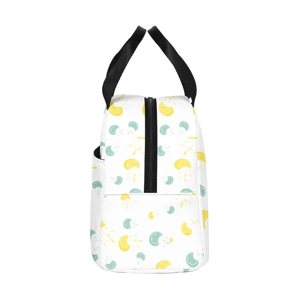 Fruits Juicy Sustainable Insulated Lunch Bag Side Pocket Waterproof Reusable Office Easy Clean Design for Work School Picnics