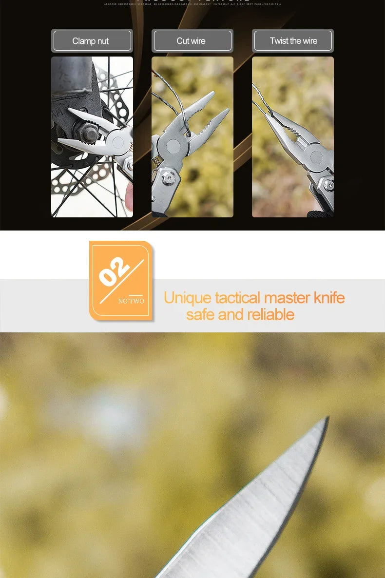 Folding Multi-Tool Pliers – Stainless Steel Portable Combination Tool for Camping & Survival