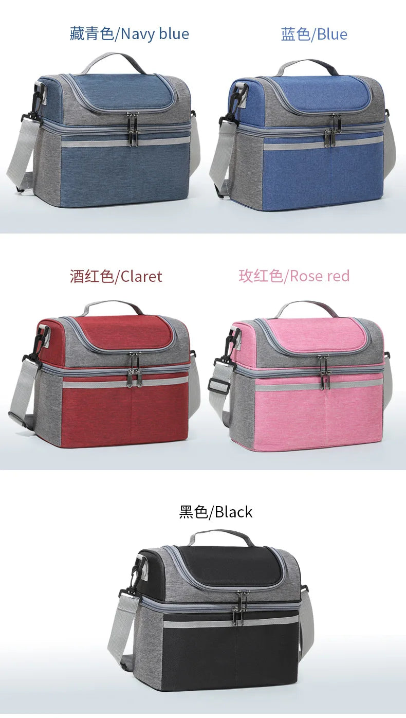 Lunch Box for Men Outdoor Heavy Duty Lunch Bags Work Leakproof Insulated Durable Thermal Cooler Bag Meal Camping Picnic
