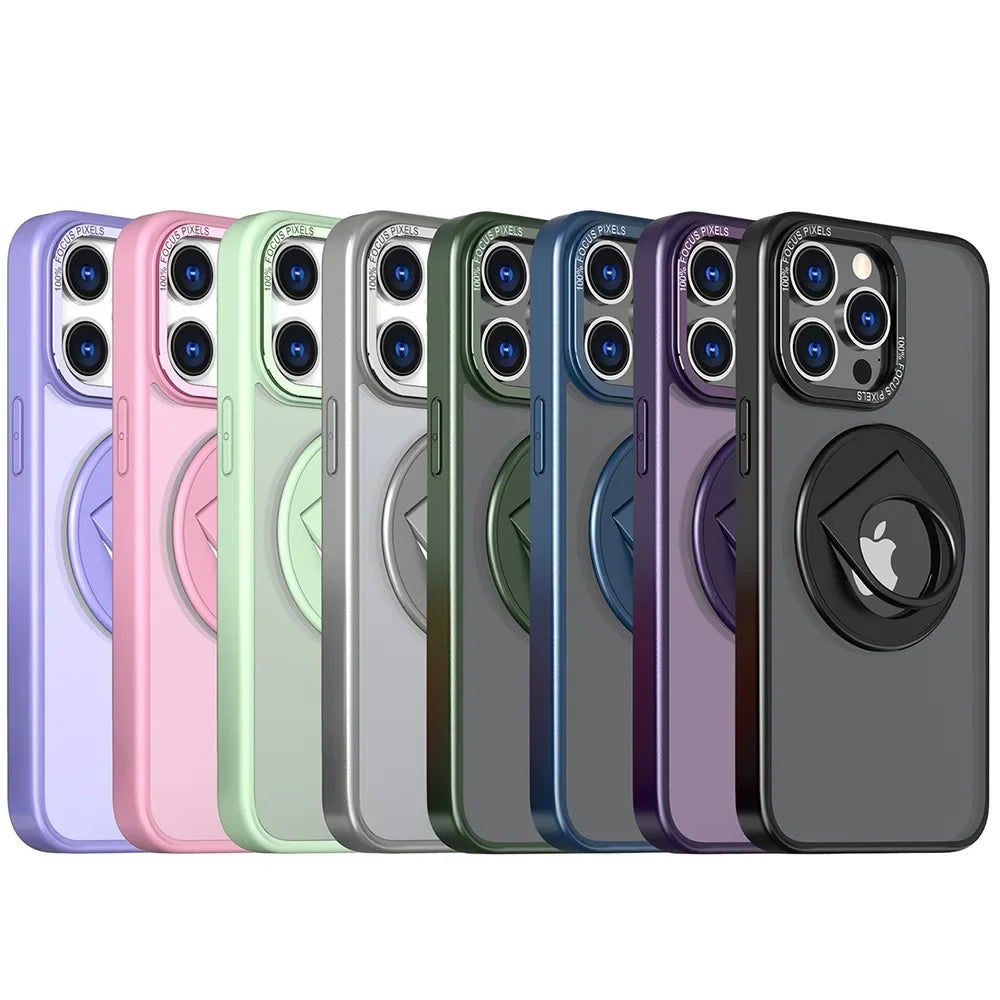 Magnetic Ring Kickstand iPhone Case – Fits iPhone 11 to 15