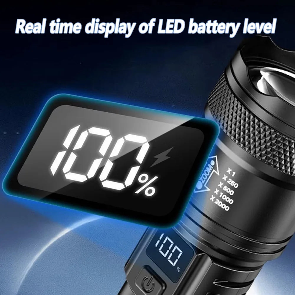Super Bright Waterproof Tactical Flashlight – Rechargeable LED Torch
